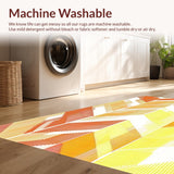Ultra Soft Area Rug, Non Slip, Stain Resistant, Washable Area Rugs for Living Room, Bedroom, Stylish Soft Edge Design Concept(Orange)