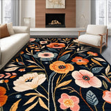 Luxurious Floral Accents in Dark(Black)