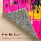 Contemporary Geometric Yellow Pink Fusion(Pink)