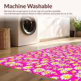Ultra Soft Area Rug, Non Slip, Stain Resistant, Washable Area Rugs for Living Room, Bedroom, Cheerful Garden-Inspired Decor(Pink)