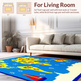 Interactive Colorful World Map Layout(Blue)