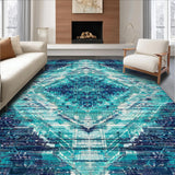 Ultra Soft Area Rug, Non Slip, Stain Resistant, Washable Area Rugs for Living Room, Bedroom, Blue Ombre, Geometric Printed Rug(Blue)