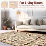 Ultra Soft Area Rug, Non Slip, Stain Resistant, Washable Area Rugs for Living Room, Bedroom, Timeless Beige Brown Kitchen Runner Non Slip Floor(Beige)