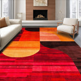 Ultra Soft Area Rug, Non Slip, Stain Resistant, Washable Area Rugs for Living Room, Bedroom, Dynamic Abstract Shape Fusion(Red)