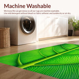 Ultra Soft Area Rug, Non Slip, Stain Resistant, Washable Area Rugs for Living Room, Bedroom, Botanical Low Pile Bathroom Mat Nature-Inspired Design(Green)