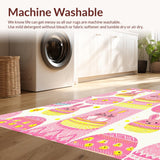 Ultra Soft Area Rug, Non Slip, Stain Resistant, Washable Area Rugs for Living Room, Bedroom, Vibrant Pastel Egg Decorative Motif(Pink)