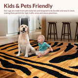 Ultra Soft Area Rug, Non Slip, Stain Resistant, Washable Area Rugs for Living Room, Bedroom, Bold Earthy Tiger Print(Brown)