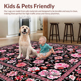 Ultra Soft Area Rug, Non Slip, Stain Resistant, Washable Area Rugs for Living Room, Bedroom, Luxurious Soft Petal Pattern(Red)