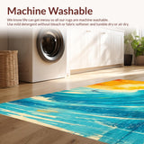 Ultra Soft Area Rug, Non Slip, Stain Resistant, Washable Area Rugs for Living Room, Bedroom, Coastal Surfboard Decor Rug Tropical Vibe Floor Mat Funny Art(Yellow)