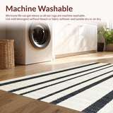 Ultra Soft Area Rug, Non Slip, Stain Resistant, Washable Area Rugs for Living Room, Bedroom, Vibrant Minimalist Lattice Pattern(Beige)
