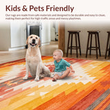 Ultra Soft Area Rug, Non Slip, Stain Resistant, Washable Area Rugs for Living Room, Bedroom, Unique Modern Distressed Aesthetic(Orange)