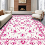 Ultra Soft Area Rug, Non Slip, Stain Resistant, Washable Area Rugs for Living Room, Bedroom, Contemporary Pink Cozy Vibe(Pink)