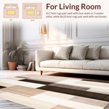 Ultra Soft Area Rug, Non Slip, Stain Resistant, Washable Area Rugs for Living Room, Bedroom, Beige Brown Geometric Non Slip Area Contemporary(Beige)