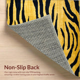 Ultra Soft Area Rug, Non Slip, Stain Resistant, Washable Area Rugs for Living Room, Bedroom, Modern Geometric Tiger Area(Gold)