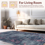 Ultra Soft Area Rug, Non Slip, Stain Resistant, Washable Area Rugs for Living Room, Bedroom, Luxurious Foldable Non-Slip Microfiber Floor Covering With Elegant Design(Blue)
