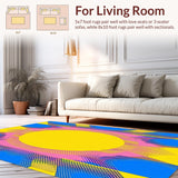 Ultra Soft Area Rug, Non Slip, Stain Resistant, Washable Area Rugs for Living Room, Bedroom, Elegant Multicolored Artful Layout(Yellow)
