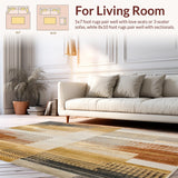 Ultra Soft Area Rug, Non Slip, Stain Resistant, Washable Area Rugs for Living Room, Bedroom, Abstract Boho Dining Room(Beige)