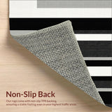 Ultra Soft Area Rug, Non Slip, Stain Resistant, Washable Area Rugs for Living Room, Bedroom, Chic Monochrome Striped Rug for Trendy Home Aesthetic(Black)