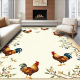Ultra Soft Area Rug, Non Slip, Stain Resistant, Washable Area Rugs for Living Room, Bedroom, Rustic Chicken Theme Kitchen Contemporary Beige Multi Color Farm Animal Art(Beige)