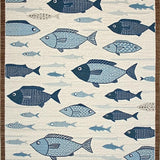 Playful Blue and Brown Design(Beige)