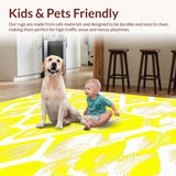Ultra Soft Area Rug, Non Slip, Stain Resistant, Washable Area Rugs for Living Room, Bedroom, Vibrant Wildlife Geometry Theme(Yellow)