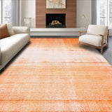 Ultra Soft Area Rug, Non Slip, Stain Resistant, Washable Area Rugs for Living Room, Bedroom, Elegant Ombre Gradient Rug Distressed Textured Look Fine Geometric Lines(Orange)