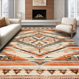 Ultra Soft Area Rug, Non Slip, Stain Resistant, Washable Area Rugs for Living Room, Bedroom, Elegant Vintage Distressed Motif(Gray)