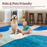 Ultra Soft Area Rug, Non Slip, Stain Resistant, Washable Area Rugs for Living Room, Bedroom, Modern Abstract Blue & Beige Area(Blue)