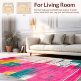 Ultra Soft Area Rug, Non Slip, Stain Resistant, Washable Area Rugs for Living Room, Bedroom, Striking Modern Ombre Design(Pink)
