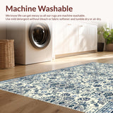Ultra Soft Area Rug, Non Slip, Stain Resistant, Washable Area Rugs for Living Room, Bedroom, Boho Grey and White Bedroom Non-Slip Rug(White)