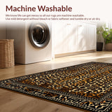 Ultra Soft Area Rug, Non Slip, Stain Resistant, Washable Area Rugs for Living Room, Bedroom, Chic Contemporary Cheetah Style(Brown)