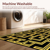 Geometric Retro Black Gold Motif(Black)
