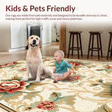 Ultra Soft Area Rug, Non Slip, Stain Resistant, Washable Area Rugs for Living Room, Bedroom, Beige Distressed Carpet for Bedroom Minimal Aesthetic(Beige)