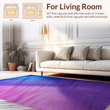 Ultra Soft Area Rug, Non Slip, Stain Resistant, Washable Area Rugs for Living Room, Bedroom, Gradient Purple Blue Nursery Soft High Pile Rug(Purple)