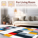 Ultra Soft Area Rug, Non Slip, Stain Resistant, Washable Area Rugs for Living Room, Bedroom, Playful Gray Abstract Pattern(Gray)