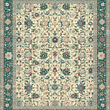 Ultra Soft Area Rug, Non Slip, Stain Resistant, Washable Area Rugs for Living Room, Bedroom, Rustic Vintage Distressed Visuals(Ivory)