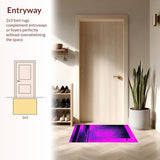 Ultra Soft Area Rug, Non Slip, Stain Resistant, Washable Area Rugs for Living Room, Bedroom, Striking 3D Gaming Visuals(Purple)