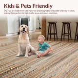 Ultra Soft Area Rug, Non Slip, Stain Resistant, Washable Area Rugs for Living Room, Bedroom, Artful Textured Jute and Cotton Blend(Gray)