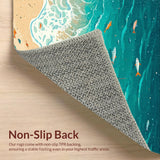 Ultra Soft Area Rug, Non Slip, Stain Resistant, Washable Area Rugs for Living Room, Bedroom, Humorous Fishing Doormat for Porch Entryway(Blue)