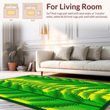 Ultra Soft Area Rug, Non Slip, Stain Resistant, Washable Area Rugs for Living Room, Bedroom, Artistic Color Burst Floral Style(Green)