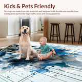 Ultra Soft Area Rug, Non Slip, Stain Resistant, Washable Area Rugs for Living Room, Bedroom, Timeless Ethereal Wolf Ensemble(Gray)