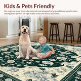 Ultra Soft Area Rug, Non Slip, Stain Resistant, Washable Area Rugs for Living Room, Bedroom, Symmetrical Medallion(Gray)