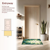 Ultra Soft Area Rug, Non Slip, Stain Resistant, Washable Area Rugs for Living Room, Bedroom, Charming Tropical Character Design(Beige)