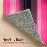 Ultra Soft Area Rug, Non Slip, Stain Resistant, Washable Area Rugs for Living Room, Bedroom, Bold Pink Black Geometric Flair(Pink)