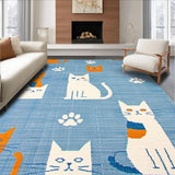 Ultra Soft Area Rug, Non Slip, Stain Resistant, Washable Area Rugs for Living Room, Bedroom, Quaint Farmhouse Animal Imagery(Blue)