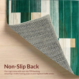 Ultra Soft Area Rug, Non Slip, Stain Resistant, Washable Area Rugs for Living Room, Bedroom, Textured Beige With Abstract Shapes And Deep Green Highlights(Green)