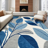 Ultra Soft Area Rug, Non Slip, Stain Resistant, Washable Area Rugs for Living Room, Bedroom, Tropical Pattern Outdoor Patio Stain-Resistant Carpet(Blue)