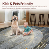 Ultra Soft Area Rug, Non Slip, Stain Resistant, Washable Area Rugs for Living Room, Bedroom, Moonlit Witchy Rug Unique Area Carpet(Gray)