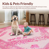 Ultra Soft Area Rug, Non Slip, Stain Resistant, Washable Area Rugs for Living Room, Bedroom, Cozy Pink Abstract Texture(Pink)