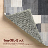 Ultra Soft Area Rug, Non Slip, Stain Resistant, Washable Area Rugs for Living Room, Bedroom, Sleek Monochrome Ogee Motif(Gray)